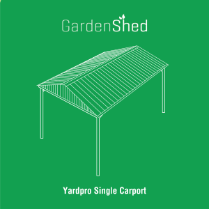 YardPro Single Carport Gable Roof 3.96m x 5.91m x 2.4m - Blueprint