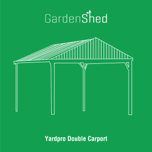 YardPro Double Carport Gable Roof 5.9m x 5.9m - Blueprint