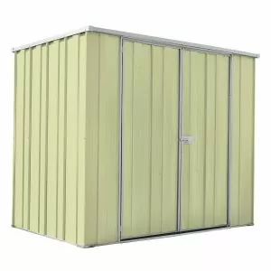 Spacemaker F64 Flat Roof 2.105m x 1.41m Double Door Shed-Smooth Cream