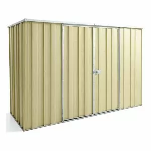 Yardsaver F83 Flat Roof 2.8m x 1.07m Double Door Shed-Smooth Cream