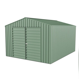 Nova Portable Gable Workshop 3.6m x 4.4m Double Hinged Door Colour -Mist Green