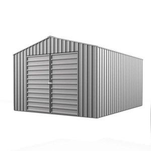 Nova Portable Gable Workshop 3.6m x 3.4m Double Hinged Door Colour-Zinc