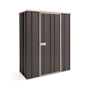 GardenSheds Slim Shed 1.41m x 0.72m x 1.8m with Flat Roof-Slate Grey