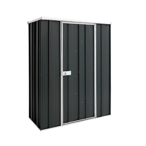 GardenSheds Slim Shed 1.41m x 0.72m x 1.8m with Flat Roof-Slate Grey