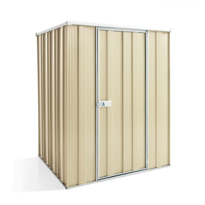 GardenSheds Small Shed 1.41m x 1.41m x 1.8m with Flat Roof-Smooth Cream