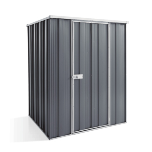 Yardsaver F44 Flat Roof 1.4m x 1.4m Single Door Shed Slate Grey