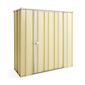 GardenSheds Slim Shed 1.76m x 0.72m x 1.8m with Flat Roof-Smooth Cream