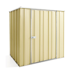 YardSaver F54 Flat Roof 1.76m x 1.41m Single Door Shed-Smooth Cream