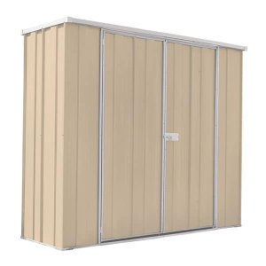 GardenSheds 2.1m x 0.72m x 1.8m Medium Shed with Flat Roof-Smooth Cream