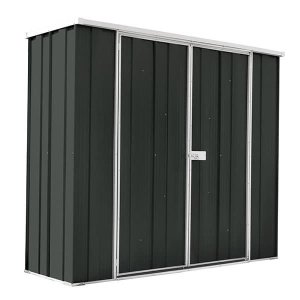 GardenSheds 2.1m x 0.72m x 1.8m Medium Shed with Flat Roof-Slate Grey