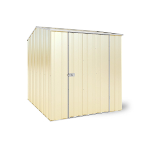 GardenSheds Direct Gable Roof steel with large hinged door in cream