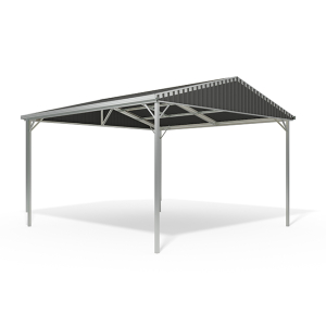 YardPro Double Carport Gable Roof 5.9m x 5.9m Slate Grey