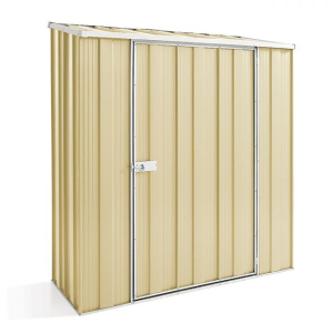 Yardsaver S52 Slope Roof 1.7m x 0.7m Single Door Shed-Smooth Cream