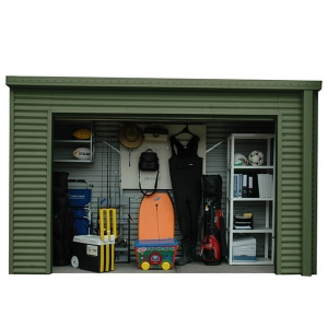 Smartlocker 1100 Portal Frame Roller Door Shed - Mist Green