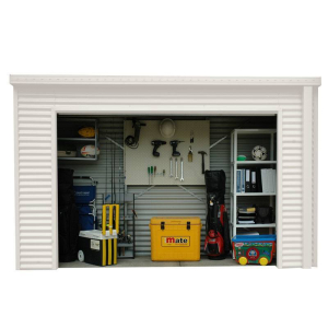 Smartlocker 1100 Portal Frame Roller Door Shed - Off White