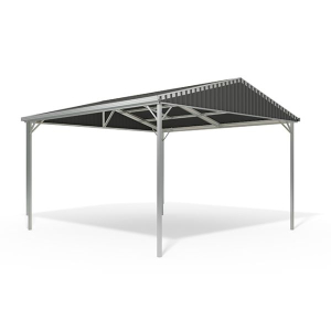 YardPro Double Carport Gable Roof - Slate Grey