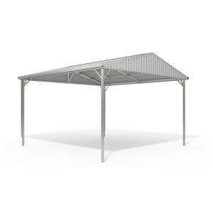 YardPro Double Carport Gable Roof 5.9m x 5.9m Zinc
