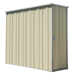 Slimline F26 Flat Roof 0.72m x 2.105m Side Entry Shed-Smooth Cream