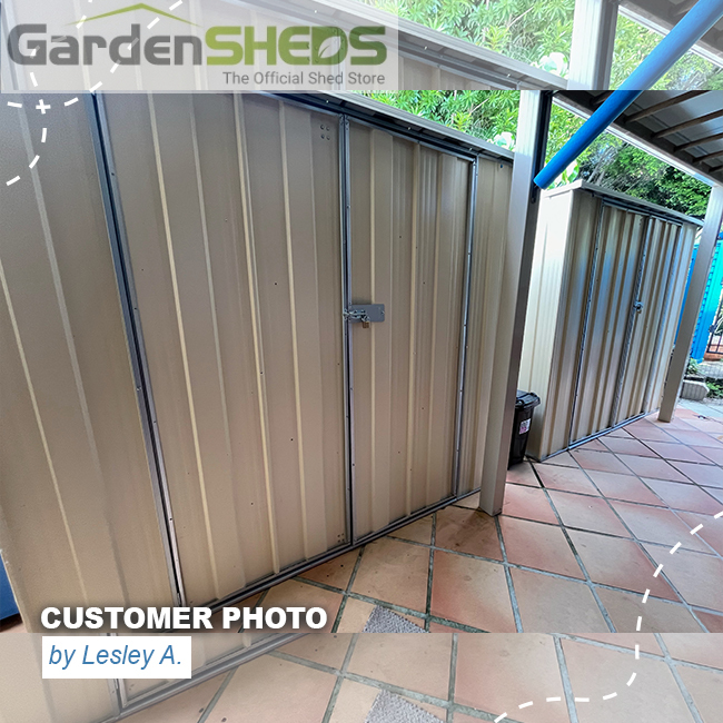 Slimline F63 Flat Roof 2.105m x 1.07m Double Door Shed