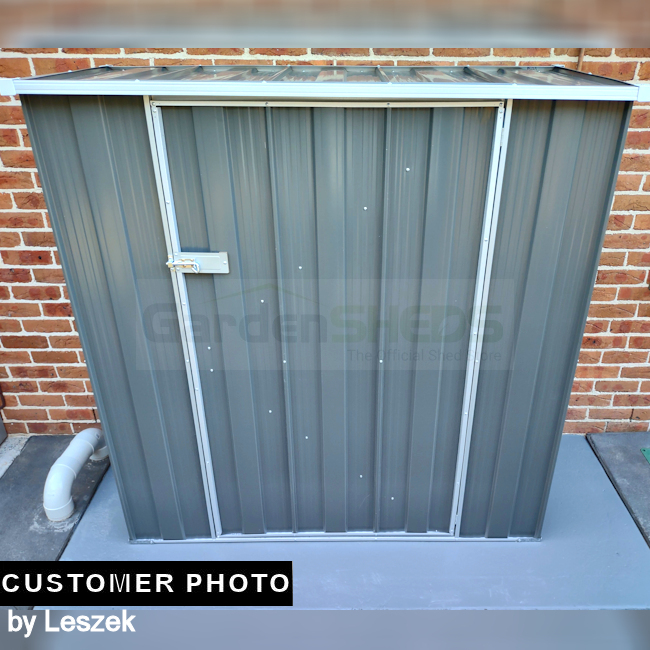 GardenSheds Slim Shed 1.76m x 0.72m x 1.8m with Flat Roof