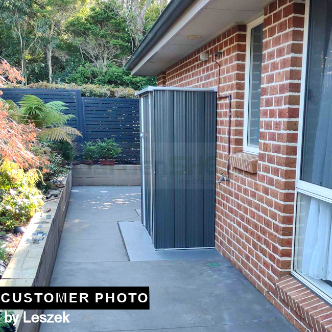 GardenSheds Slim Shed 1.76m x 0.72m x 1.8m with Flat Roof