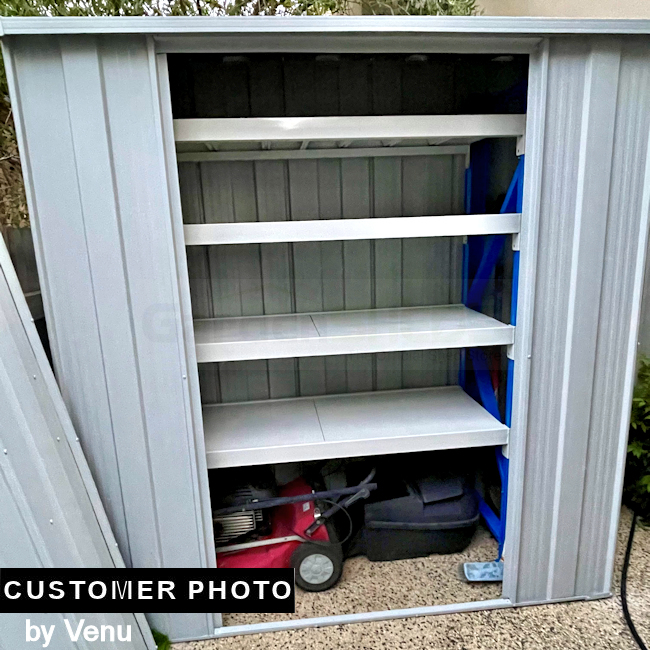 GardenSheds Slim Shed 1.76m x 0.72 m x 1.8m with Sloped Roof