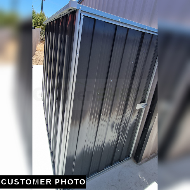GardenSheds F36 Flat Roof Narrow Shed by Jason installed