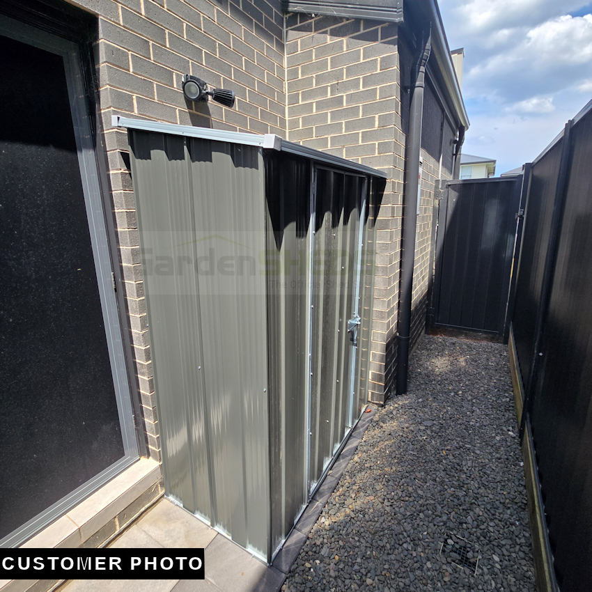 YardSaver S42 Slope Roof 1.41m x 0.72m Single Door Shed in Slate Grey